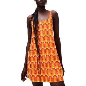 ZARA Geometric Print Knit Mini Dress. Size Small
